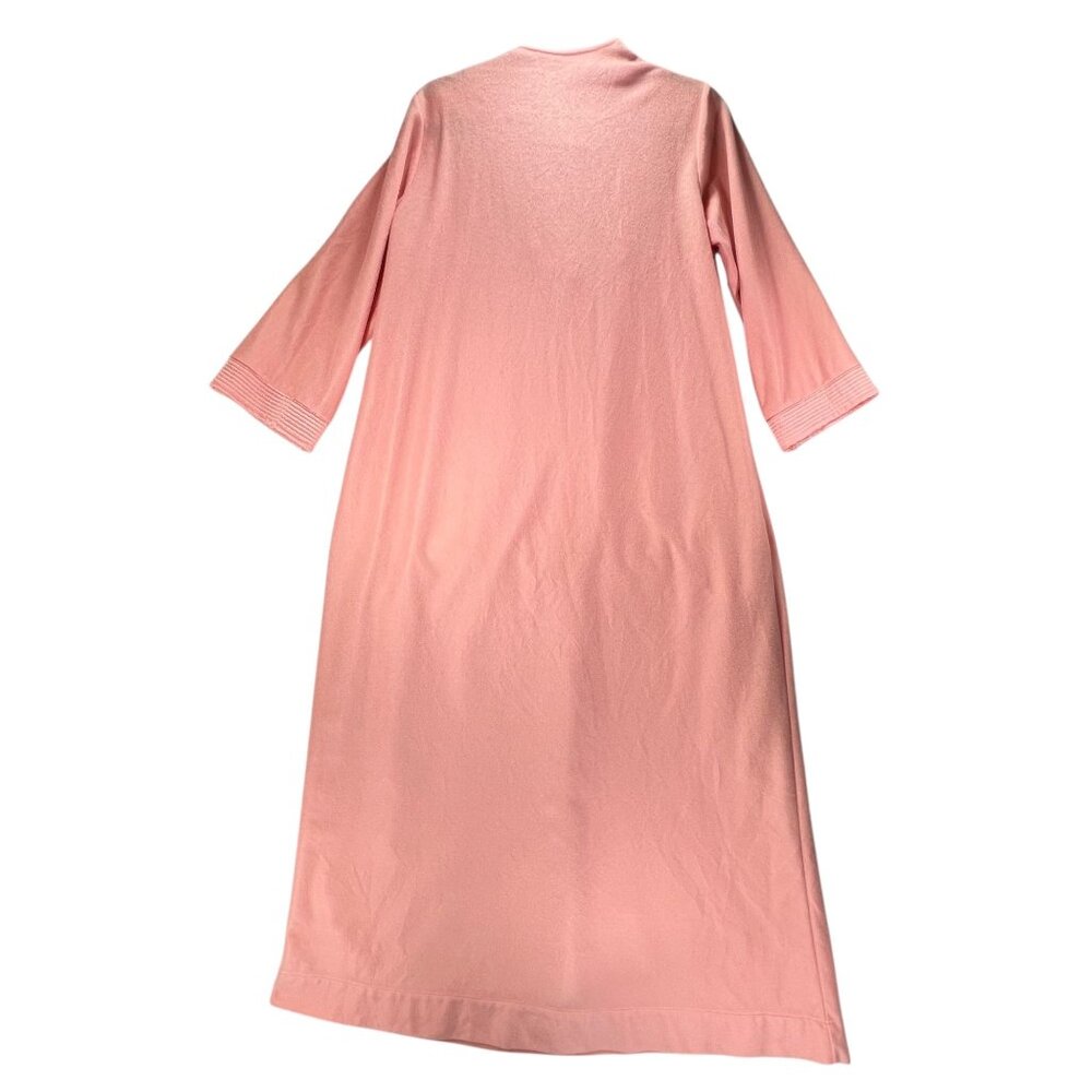 Vtg Heiress NWT Pink Bath Robe Small Quilted Trim USA Union Made Belt - Picture 2 of 15